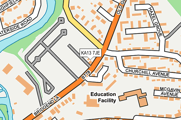 KA13 7JE map - OS OpenMap – Local (Ordnance Survey)