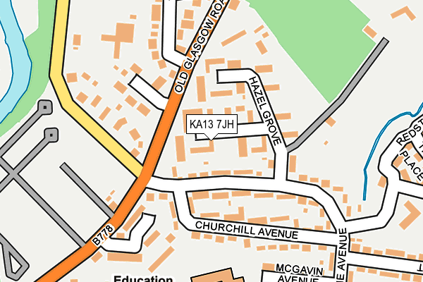 KA13 7JH map - OS OpenMap – Local (Ordnance Survey)