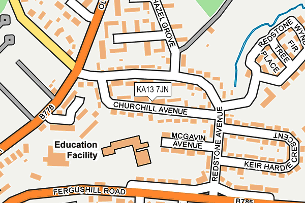 KA13 7JN map - OS OpenMap – Local (Ordnance Survey)