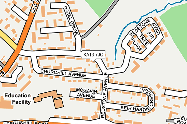 KA13 7JQ map - OS OpenMap – Local (Ordnance Survey)