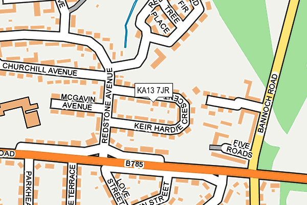 KA13 7JR map - OS OpenMap – Local (Ordnance Survey)
