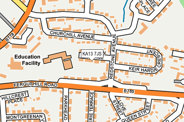 KA13 7JS map - OS OpenMap – Local (Ordnance Survey)