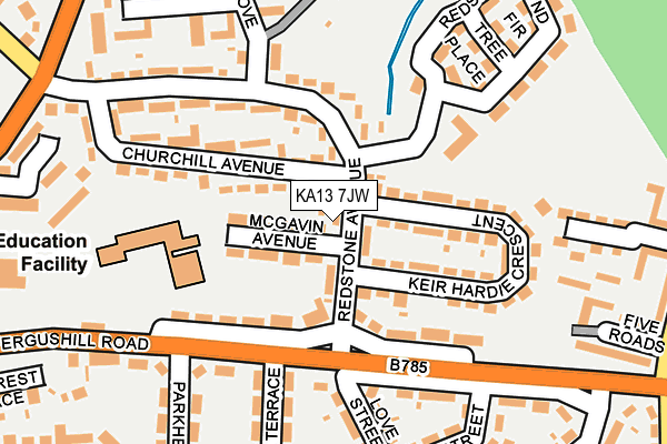 KA13 7JW map - OS OpenMap – Local (Ordnance Survey)