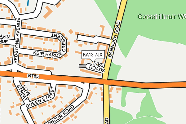 KA13 7JX map - OS OpenMap – Local (Ordnance Survey)