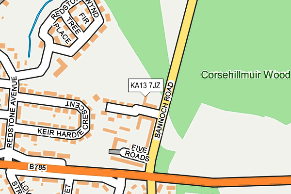 KA13 7JZ map - OS OpenMap – Local (Ordnance Survey)