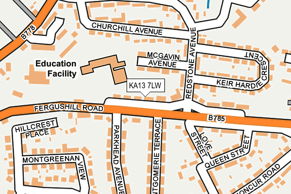 KA13 7LW map - OS OpenMap – Local (Ordnance Survey)