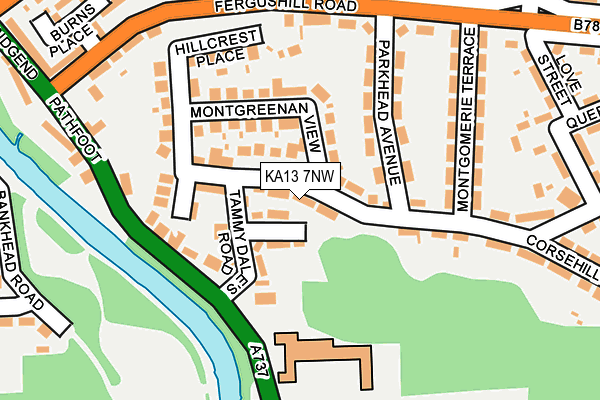 KA13 7NW map - OS OpenMap – Local (Ordnance Survey)