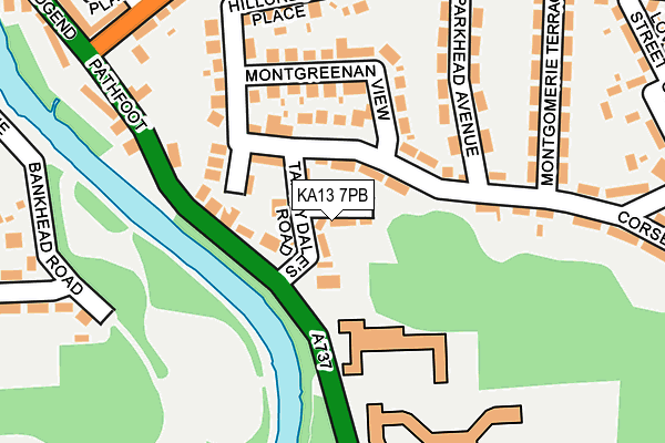 KA13 7PB map - OS OpenMap – Local (Ordnance Survey)