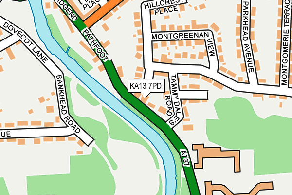 KA13 7PD map - OS OpenMap – Local (Ordnance Survey)