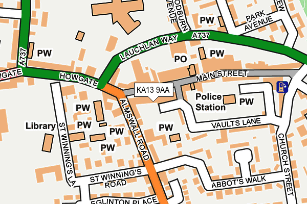 KA13 9AA map - OS OpenMap – Local (Ordnance Survey)