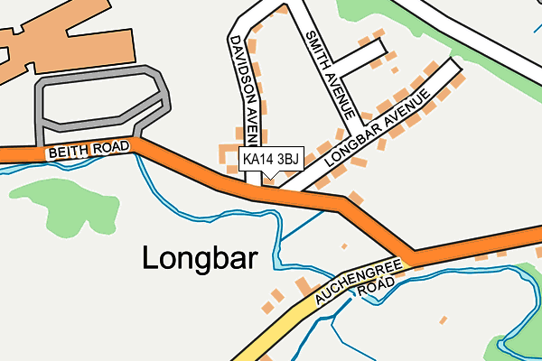 KA14 3BJ map - OS OpenMap – Local (Ordnance Survey)