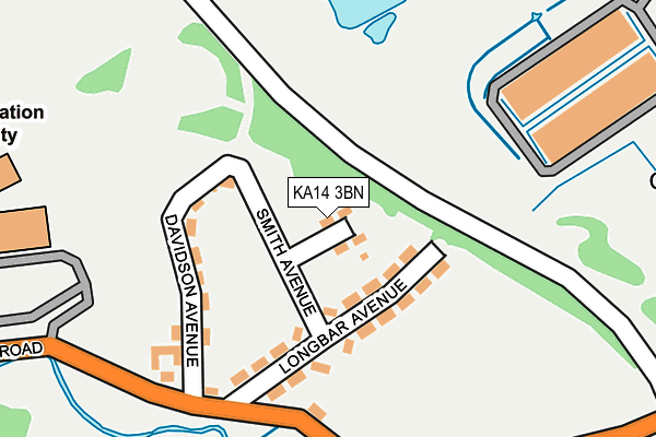 KA14 3BN map - OS OpenMap – Local (Ordnance Survey)