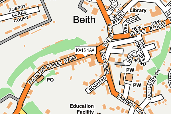 KA15 1AA map - OS OpenMap – Local (Ordnance Survey)