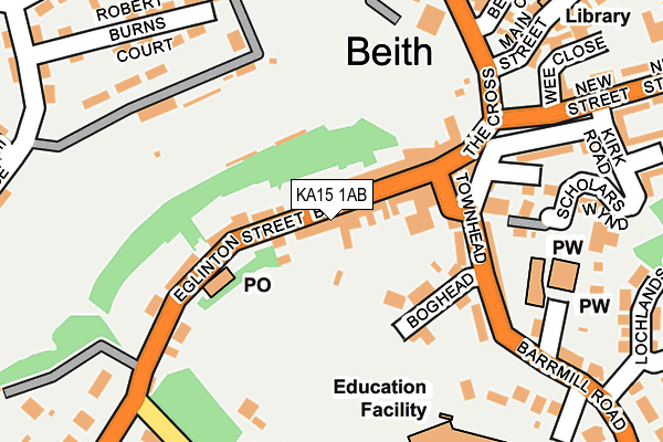 KA15 1AB map - OS OpenMap – Local (Ordnance Survey)