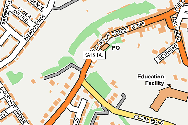 KA15 1AJ map - OS OpenMap – Local (Ordnance Survey)