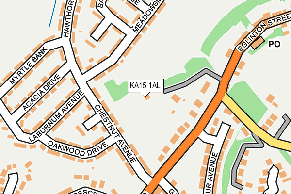 KA15 1AL map - OS OpenMap – Local (Ordnance Survey)