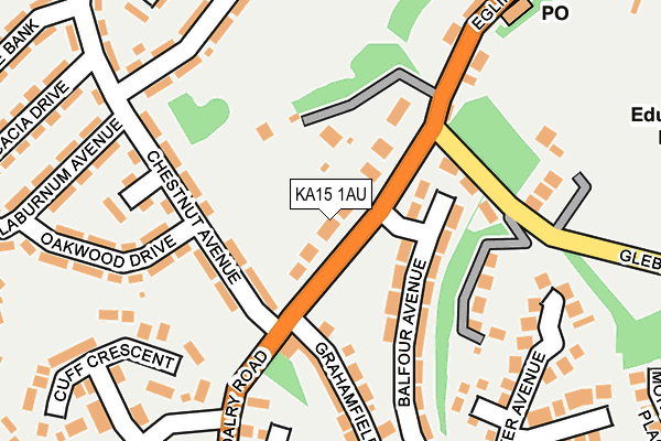 KA15 1AU map - OS OpenMap – Local (Ordnance Survey)