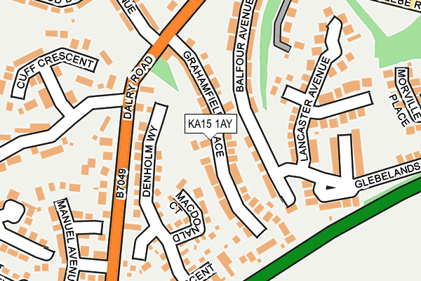 KA15 1AY map - OS OpenMap – Local (Ordnance Survey)
