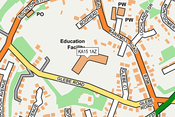 KA15 1AZ map - OS OpenMap – Local (Ordnance Survey)