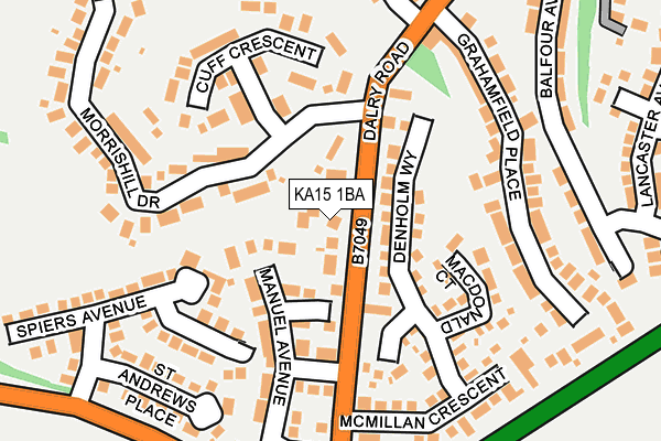 KA15 1BA map - OS OpenMap – Local (Ordnance Survey)
