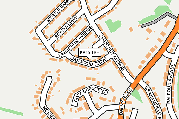 KA15 1BE map - OS OpenMap – Local (Ordnance Survey)