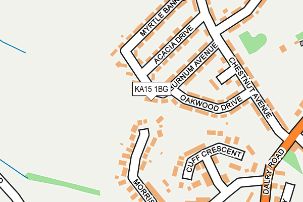 KA15 1BG map - OS OpenMap – Local (Ordnance Survey)