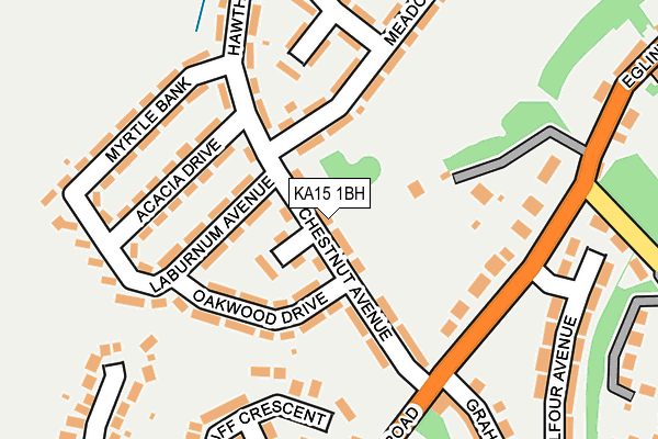 KA15 1BH map - OS OpenMap – Local (Ordnance Survey)