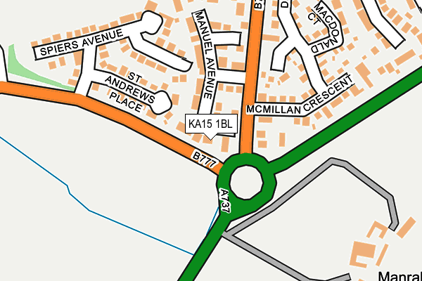 KA15 1BL map - OS OpenMap – Local (Ordnance Survey)