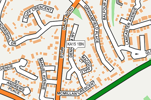 KA15 1BN map - OS OpenMap – Local (Ordnance Survey)