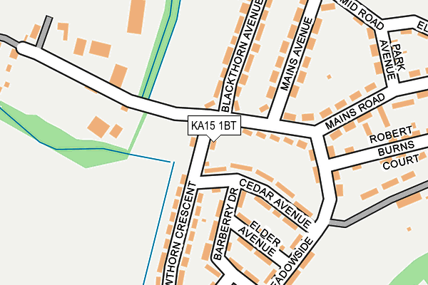 KA15 1BT map - OS OpenMap – Local (Ordnance Survey)
