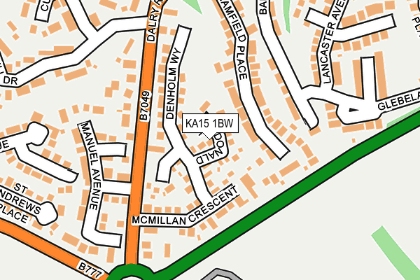 KA15 1BW map - OS OpenMap – Local (Ordnance Survey)