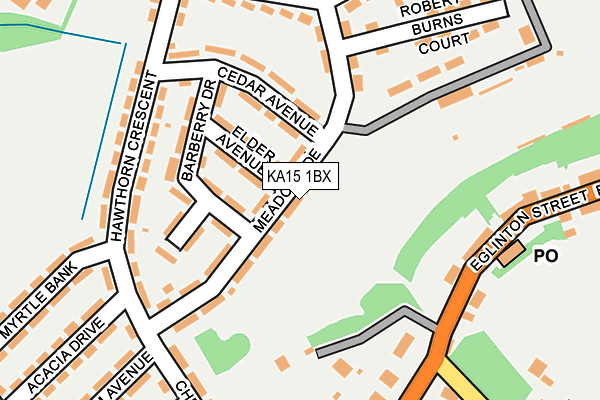 KA15 1BX map - OS OpenMap – Local (Ordnance Survey)