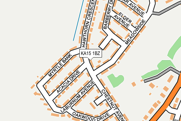 KA15 1BZ map - OS OpenMap – Local (Ordnance Survey)