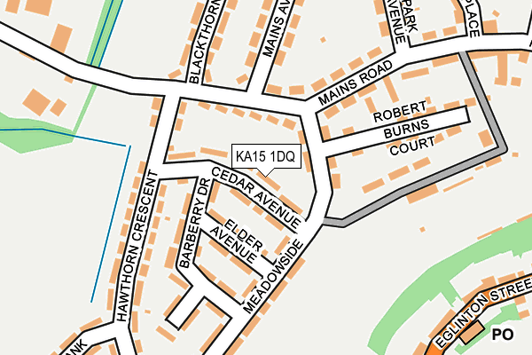 KA15 1DQ map - OS OpenMap – Local (Ordnance Survey)