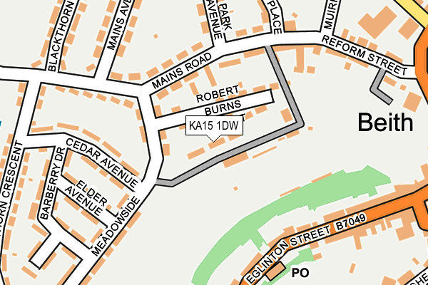 KA15 1DW map - OS OpenMap – Local (Ordnance Survey)