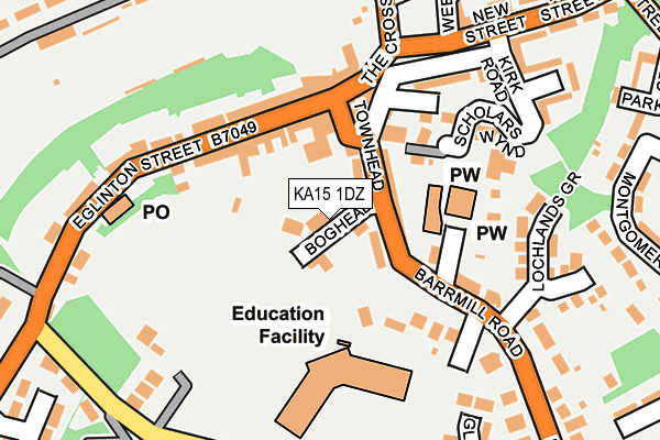 KA15 1DZ map - OS OpenMap – Local (Ordnance Survey)