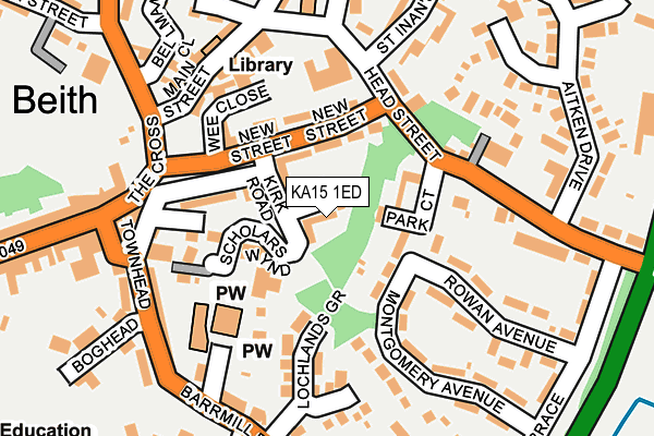 KA15 1ED map - OS OpenMap – Local (Ordnance Survey)