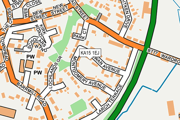 KA15 1EJ map - OS OpenMap – Local (Ordnance Survey)