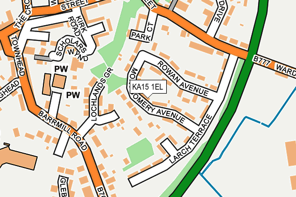 KA15 1EL map - OS OpenMap – Local (Ordnance Survey)