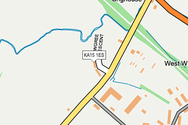 KA15 1ES map - OS OpenMap – Local (Ordnance Survey)