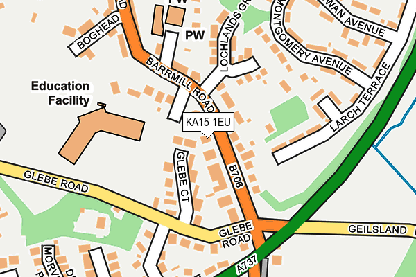 KA15 1EU map - OS OpenMap – Local (Ordnance Survey)