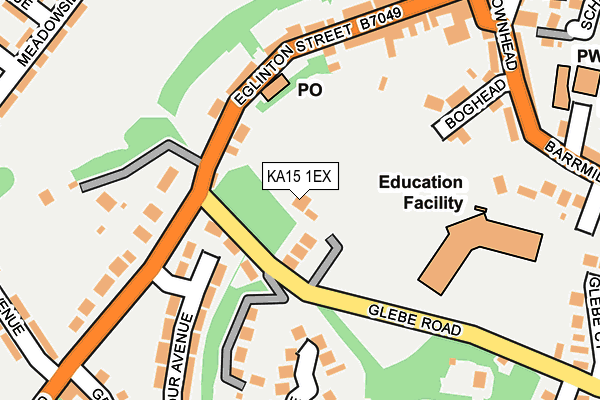 KA15 1EX map - OS OpenMap – Local (Ordnance Survey)