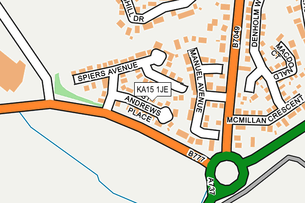 KA15 1JE map - OS OpenMap – Local (Ordnance Survey)