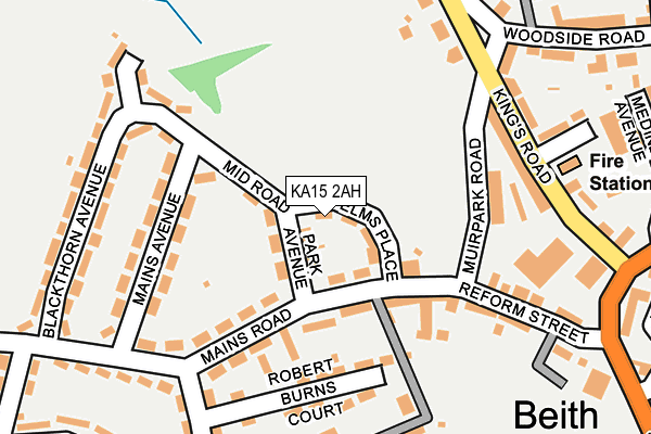 KA15 2AH map - OS OpenMap – Local (Ordnance Survey)
