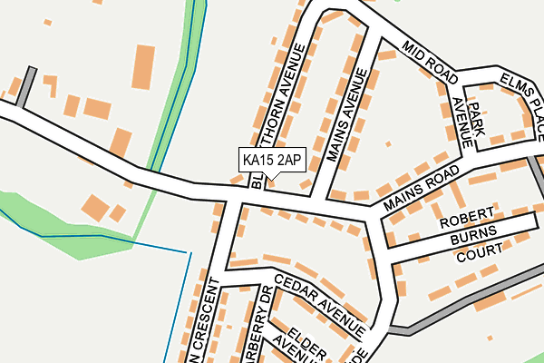 KA15 2AP map - OS OpenMap – Local (Ordnance Survey)