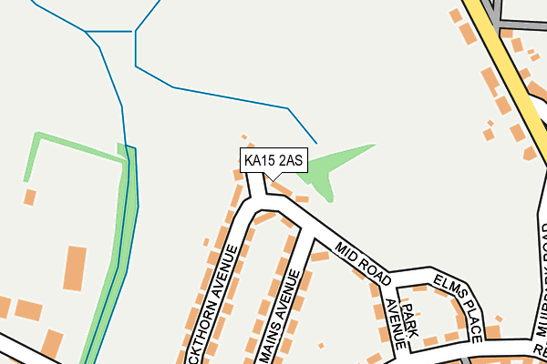 KA15 2AS map - OS OpenMap – Local (Ordnance Survey)