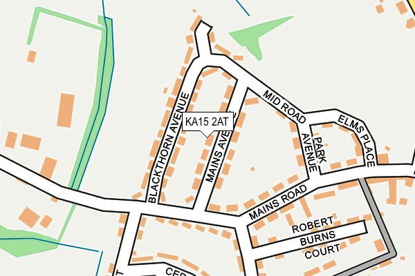 KA15 2AT map - OS OpenMap – Local (Ordnance Survey)