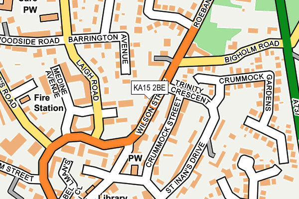 KA15 2BE map - OS OpenMap – Local (Ordnance Survey)