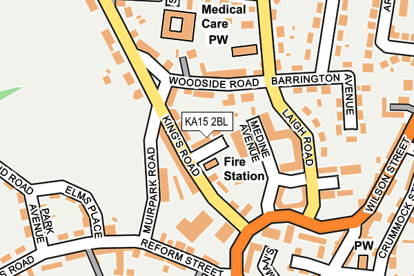 KA15 2BL map - OS OpenMap – Local (Ordnance Survey)