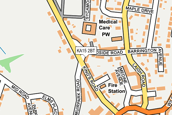 KA15 2BT map - OS OpenMap – Local (Ordnance Survey)